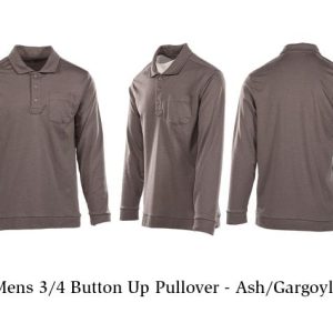 Men-s Pima Cotton 3/4 Button Up Pullover Top